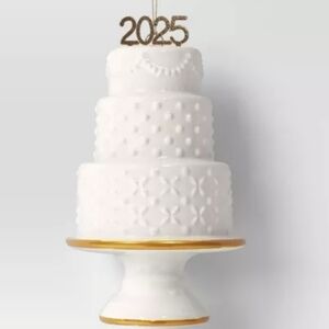 Christmas Ceramic Wedding Cake Ornament - Wondershop 2025